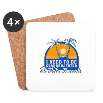 I Need To Be Seahabilitated St Pete Beach Summer - Untersetzer (4er-Set) - Weiß - Vorne