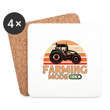 Don d’élevage de bovins à la ferme agricole - Dessous de verre (lot de 4) - blanc - Devant