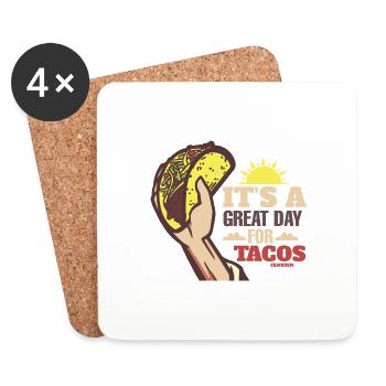 It's A Great Day For Tacos - Coasters (set of 4) - white - Front
