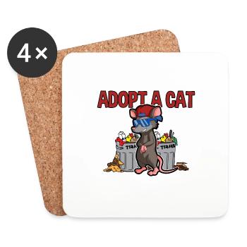 Conception d’opossum pour les fans d’opossum et les fans d’opossum - Dessous de verre (lot de 4) - blanc - Devant