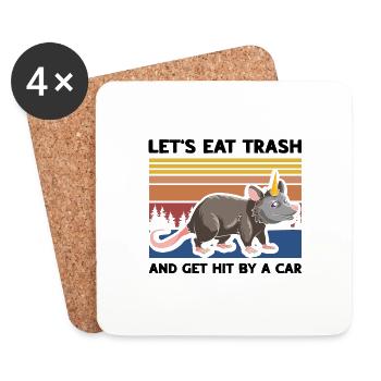 Sariga Design for Opossum and Raccoon - Coasters (set of 4) - white - Front