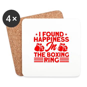 Found luck in boxing ring boxing gift - Coasters (set of 4) - white - Front