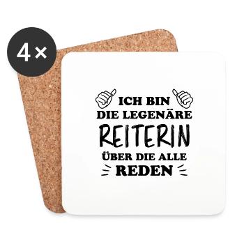 Reiterin Reiten Lustiger Spruch Pferde Geschenk - Untersetzer (4er-Set) - Weiß - Vorne