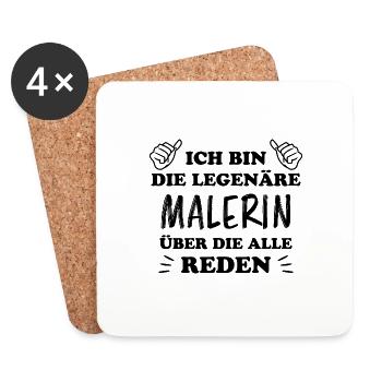 Malerin Beruf Lustige Spruch Malermeister Geschenk - Untersetzer (4er-Set) - Weiß - Vorne