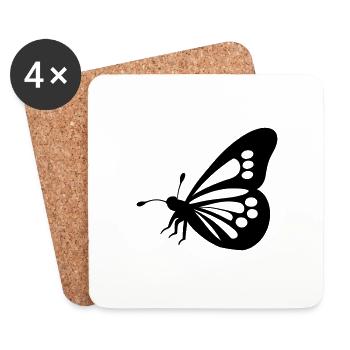 Schmetterling - Untersetzer (4er-Set) - Weiß - Vorne
