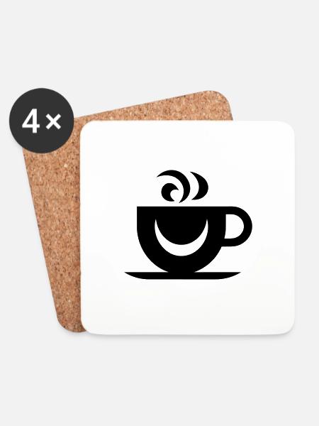 Kaffee - Untersetzer (4er-Set) - Weiß