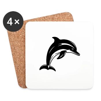 Dolphin - Coasters (set of 4) - white - Front