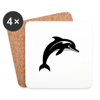 Dolphin - Coasters (set of 4) - white - Front