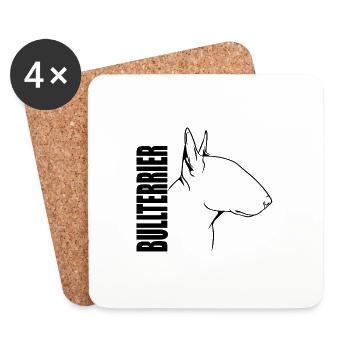 Bull Terrier Profile Dogs Dog Wilsigns - Coasters (set of 4) - white - Front