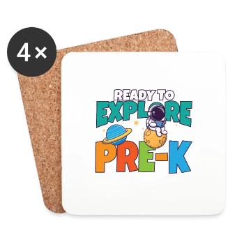 Le premier jour de la journée d’école prêt à explorer la prématernelle - Dessous de verre (lot de 4) - blanc - Devant