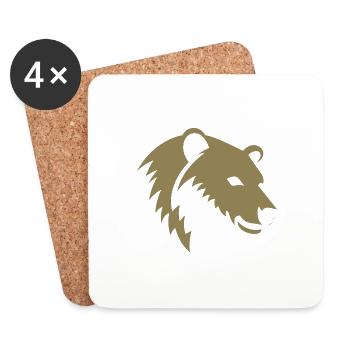 Silhouette d’ours d’une tête d’ours polaire - Dessous de verre (lot de 4) - blanc - Devant