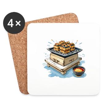 Japanese Candy Tea Aesthetic Retro Design - Coasters (set of 4) - white - Front
