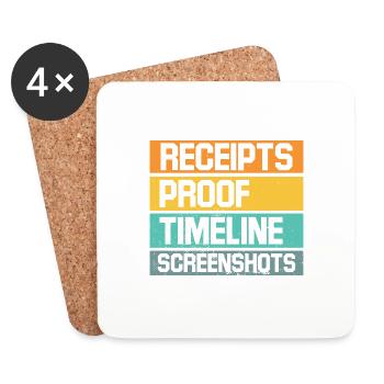 Receipts Timeline Screenshot Witty Retorts Snappy - Coasters (set of 4) - white - Front