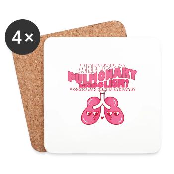 pulmonaire Êtes-vous un guerrier de l’embolie pulmonaire PE - Dessous de verre (lot de 4) - blanc - Devant