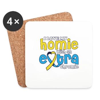 Love My With An Extra Chromie Down Syndrome - Untersetzer (4er-Set) - Weiß - Vorne