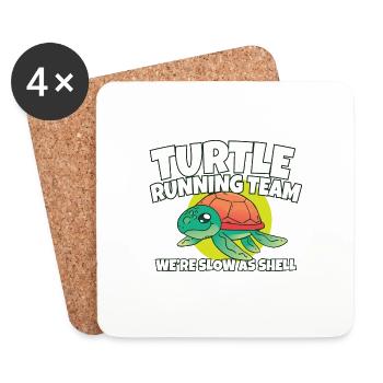 Drôle Marathon Tortue Running Team Nous Sommes Lents Comme - Dessous de verre (lot de 4) - blanc - Devant