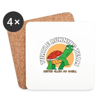 Turtle Running Team We're Slow As Shell Funny - Coasters (set of 4) - white - Front