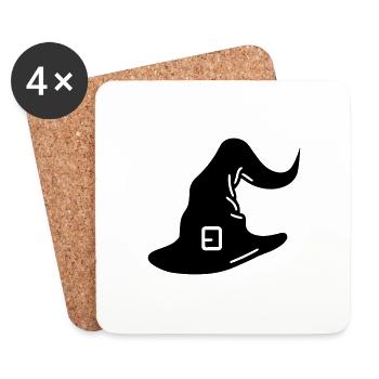 chapeau magique - Dessous de verre (lot de 4) - blanc - Devant