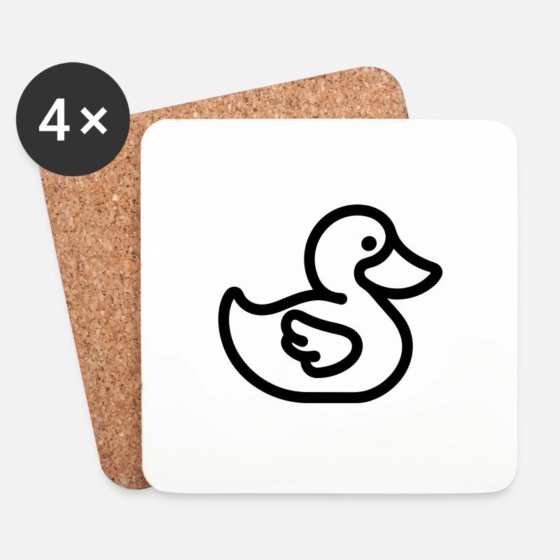 Ente - Untersetzer (4er-Set) - Weiß