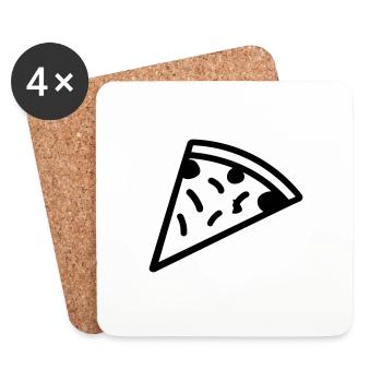 Pizza slice - Coasters (set of 4) - white - Front