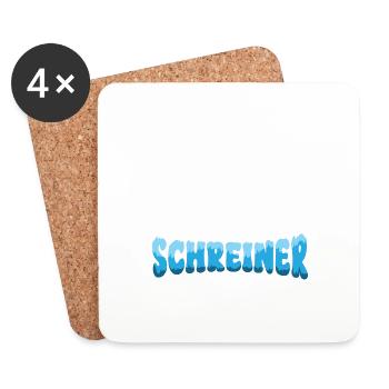 Zunftzeichen Schreiner Geselle - Untersetzer (4er-Set) - Weiß - Vorne
