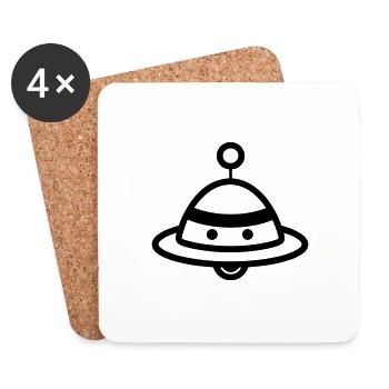 flying saucer - Coasters (set of 4) - white - Front