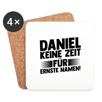 Prénom Daniel - Dessous de verre (lot de 4) - blanc - Devant