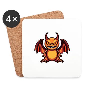 Drache Halloween Comic Lustig - Untersetzer (4er-Set) - Weiß - Vorne