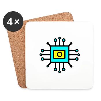 Chip Digital Computer Sensor - Coasters (set of 4) - white - Front