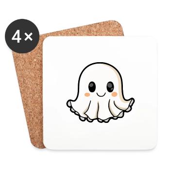 Qualle Halloween Lustig Geist - Untersetzer (4er-Set) - Weiß - Vorne