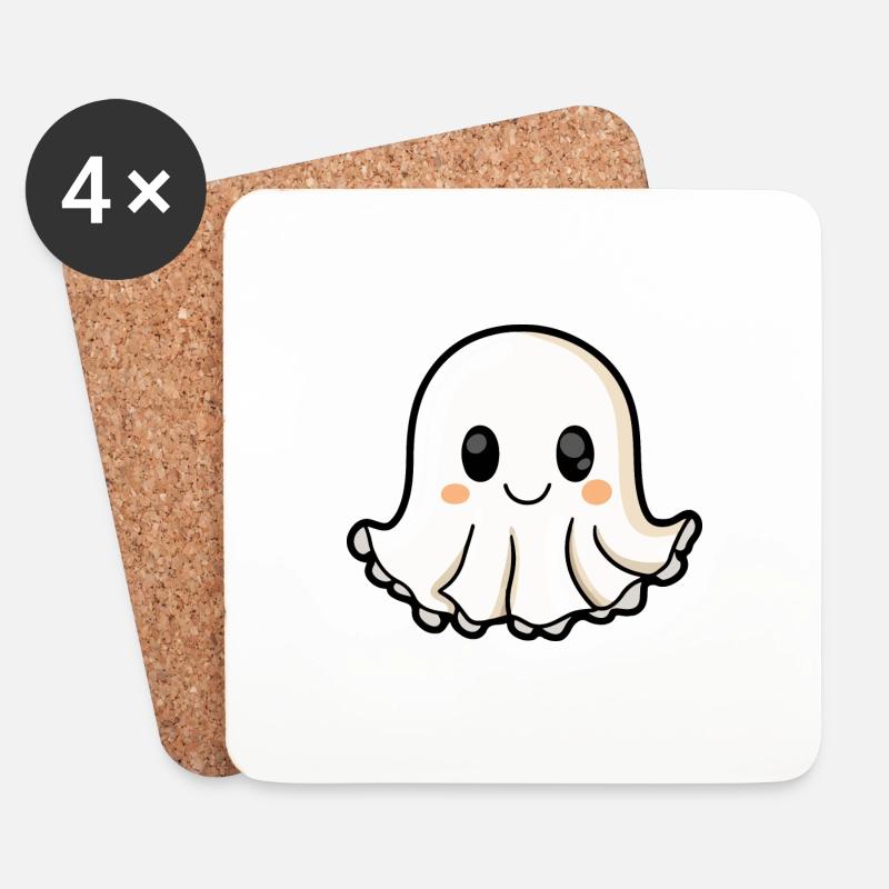 Qualle Halloween Lustig Geist - Untersetzer (4er-Set) - Weiß