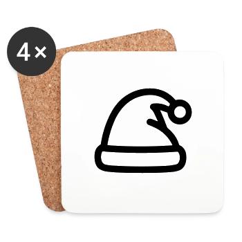 Christmas hat - Coasters (set of 4) - white - Front