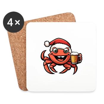 Crabe Crabe Bière de Noël - Dessous de verre (lot de 4) - blanc - Devant