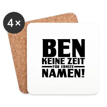 Prénom Ben - Dessous de verre (lot de 4) - blanc - Devant
