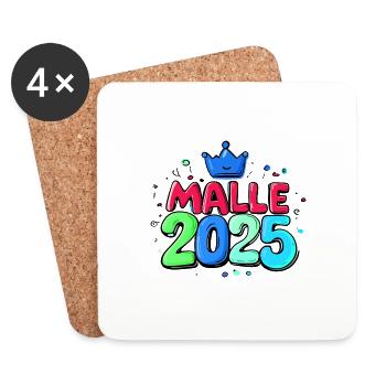 Malle 2025 Coloré Couronne de Majorque - Dessous de verre (lot de 4) - blanc - Devant