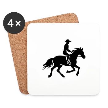 Reiter Pferd Reiter - Untersetzer (4er-Set) - Weiß - Vorne