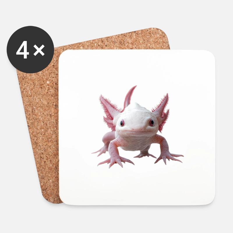 Axolotl - Untersetzer (4er-Set) - Weiß