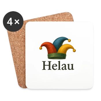 Helau Karneval Jester Hut - Untersetzer (4er-Set) - Weiß - Vorne