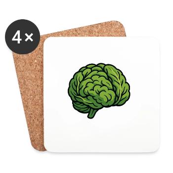 Lettuce Brain - Coasters (set of 4) - white - Front