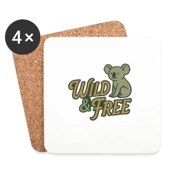 Wild & Free – Koala & Känguru - Untersetzer (4er-Set) - Weiß - Vorne