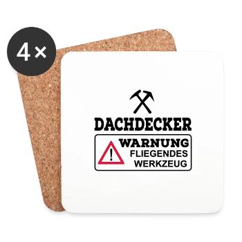 Dachdecker - Untersetzer (4er-Set) - Weiß - Vorne