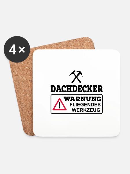 Dachdecker - Untersetzer (4er-Set) - Weiß