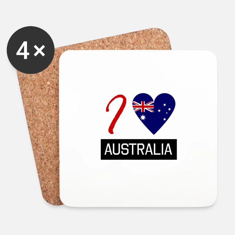 australia - Australia - Coasters (set of 4) - white