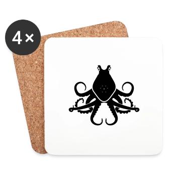 Oktopus - Untersetzer (4er-Set) - Weiß - Vorne