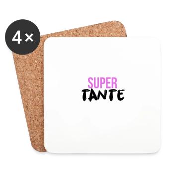 Tante Super Tante - Untersetzer (4er-Set) - Weiß - Vorne