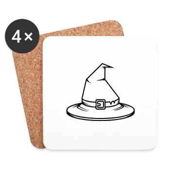 Chapeau magique sorcière - Dessous de verre (lot de 4) - blanc - Devant