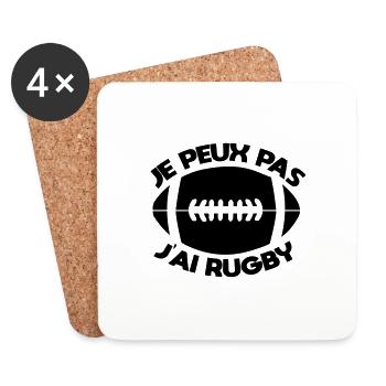Je peux pas j'ai rugby - Dessous de verre (lot de 4) - blanc - Devant
