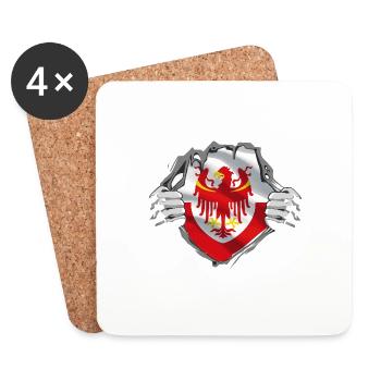 Véritable Tyrol du Sud & Tyrol Patriotes & Vacanciers - Dessous de verre (lot de 4) - blanc - Devant