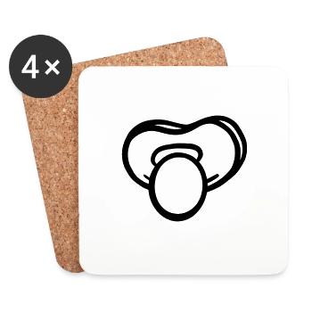 Pacifier Vector - Coasters (set of 4) - white - Front