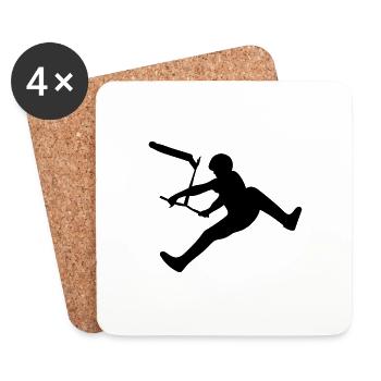 Stuntscooter Scooter Pedal Scooter - Coasters (set of 4) - white - Front